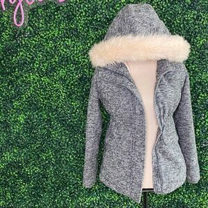 Abercrombie Heather Grey & Pink Hoodie Sz 11/12